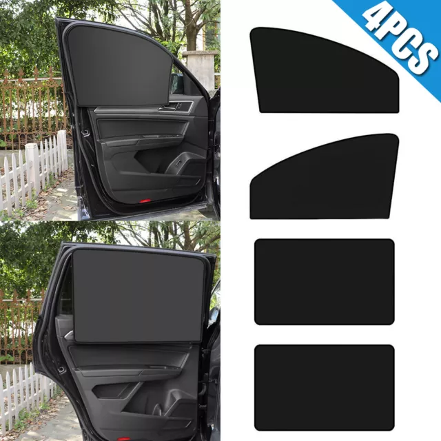 4 pcs Magnetic Car Sunshade UV Protector Front Rear Side Window Blind Heat Out