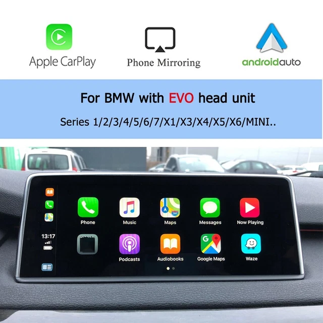 Road Top CarPlay & Android Auto Retrofit Kit Decoder For BMW CIC System - Metal, 1-Yr Warranty
