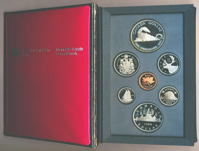 CANADA: 1986 Proof Set with Silver $1, Double Dollar - Vancouver Centennial