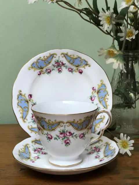 VINTAGE CUP SAUCER PLATE TRIO CSP FOR HIGH AFTERNOON TEA Queen Anne SO PRETTY!