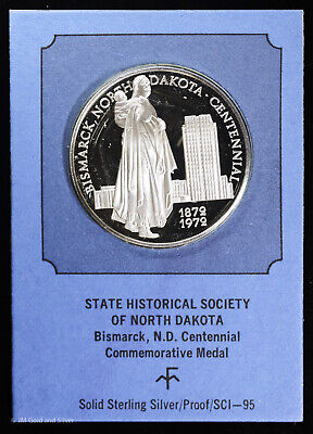 .925 Sterling Silver Franklin Mint Medal | Bismarck, North Dakota Centennial