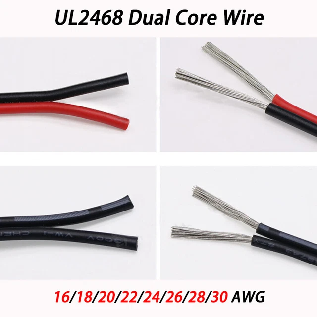 Cavo Filo Filato Rame UL2468 Cavo Twin Core PVC 16-30AWG Strisce LED Luci