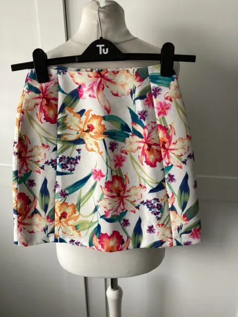 BNWOT miss selfridge size 8 white floral skirt