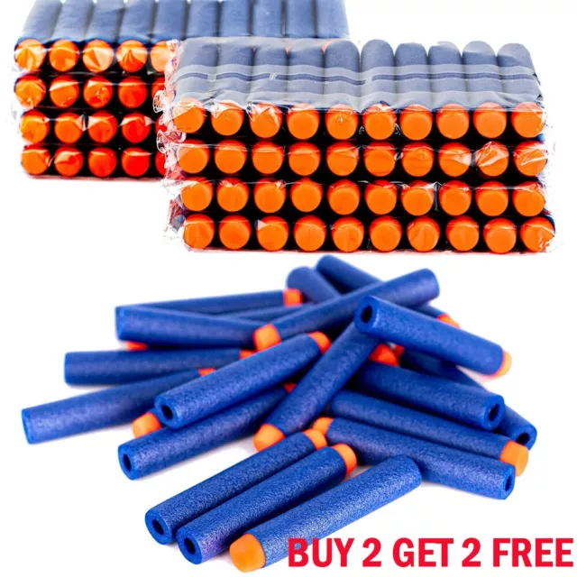 Nerf Bullets Soft Foam Bullets. 100 pcs Fits Nerf Darts Guns. N-Strike Elite Kid