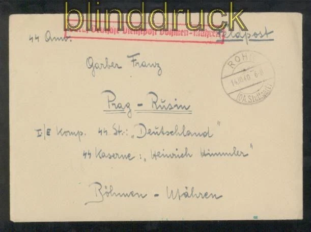 Böhmen und Mähren DDP S S  Feldpost 2. Weltkrieg 1940 (43272)