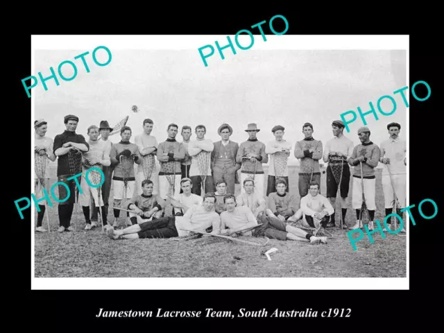 OLD 8x6 HISTORIC PHOTO OF JAMESTOWN SA THE TOWN LACROSSE TEAM c1912