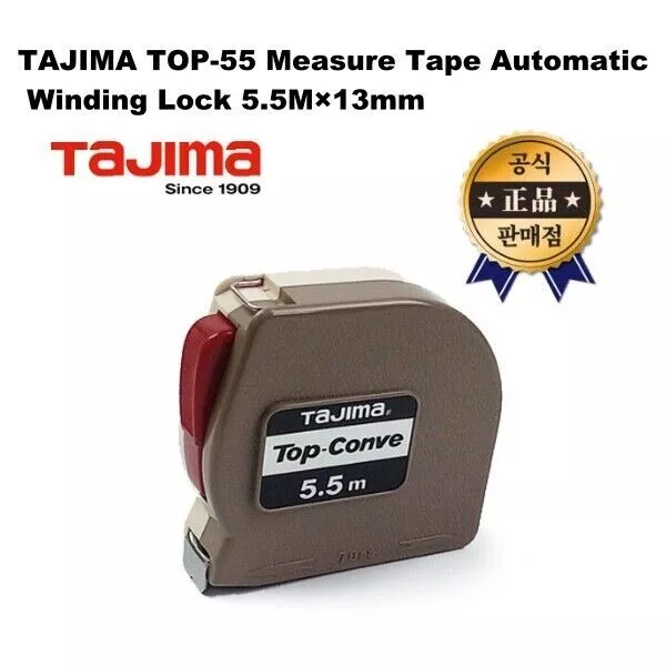 TAJIMA TOP-55 Ruban à mesurer Verrouillage à enroulement automatique 5,5 M...