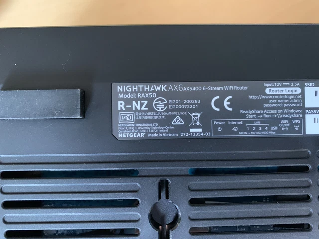 Netgear Nighthawk AX6 RAX50 AX5400 router Wi-Fi a 6 flussi 3