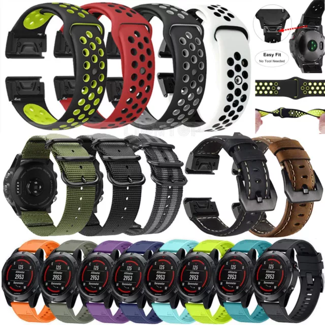 For Garmin Fenix 3 5 5X 5S Nylon/Silicone Strap Replacement Watch Band Bracelet