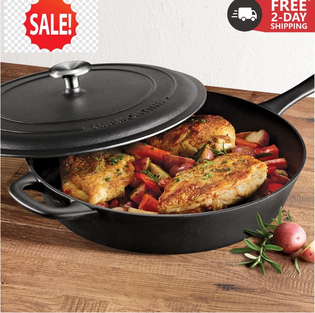 Tramontina 12.5" Covered Seasoned Cast Iron Skillet