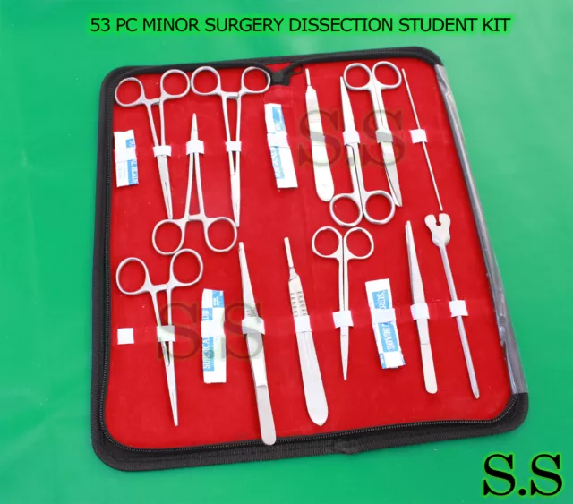 53 Pc Minor Surgery Dissection Dissecting Student Kit Surgical Instru Ds-1317