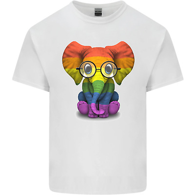 Elefante LGBT Gay Pride consapevolezza Cotone da Uomo T-Shirt Tee Top