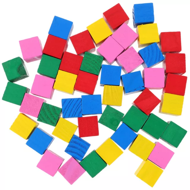200 Wooden Building Blocks Rainbow Cube Stacker Educational Toys-