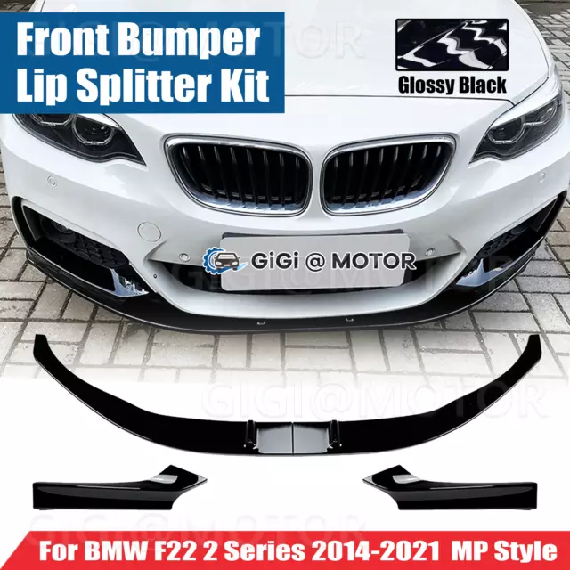 MP STYLE BLACK FRONT LIP FOR BMW 2-SERIES F22 F23 220i 230I M235i M240i  MSPORT $299.95 - PicClick AU