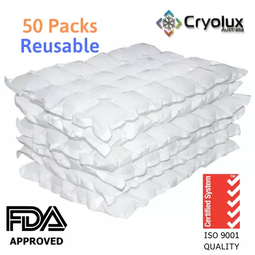 50 x Dry Gel Ice Packs Sheets Reusable-1KG- Australian Made