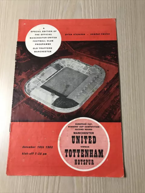 Manchester United v Tottenham Hotspur European Cup Winners Cup 10/12/1963