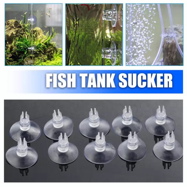 10x Aquarium Fish Tank Suction Cups Air Line Pump Tube Holder Suckers Clip