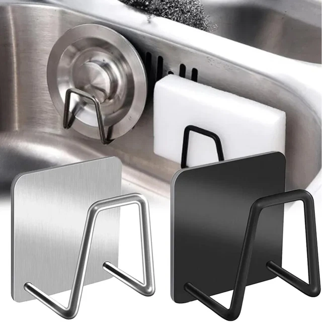 Bathroom Sinks Suction Holder Kitchen Dish Sink Rack Sponge Soap Stainless Steel