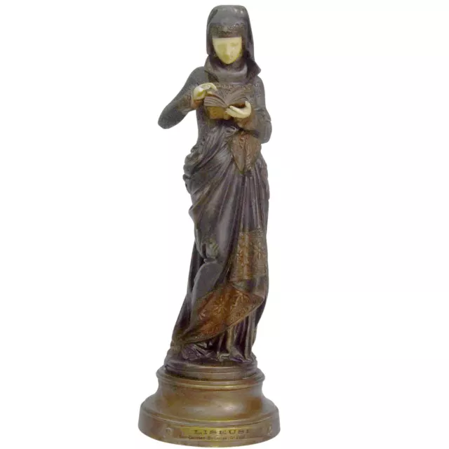 "'La liseuse" de Carrier Belleuse bronze patiné doré époque fin XIXème