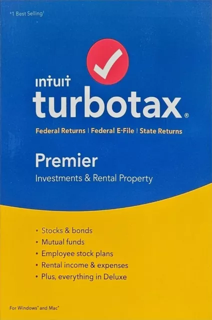 Turbotax 2018 Premier Investments and Rental Property Federal & State Returns