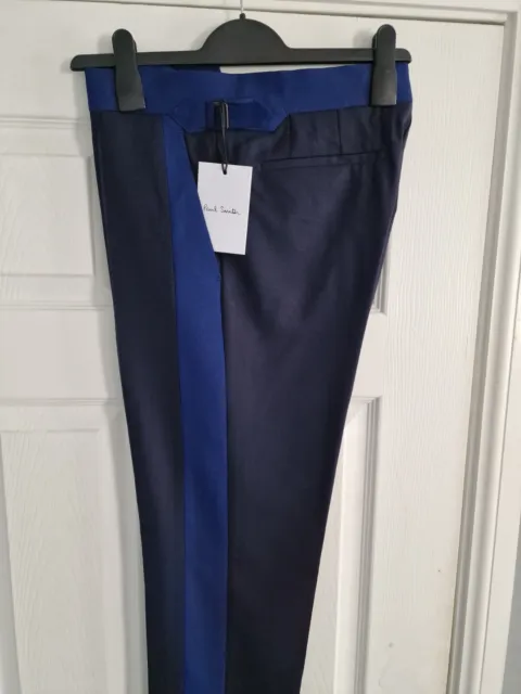 €450 Paul Smith Men's 100% Wool Luxury Blue Slim Fit Trouser W30 L32 NWT