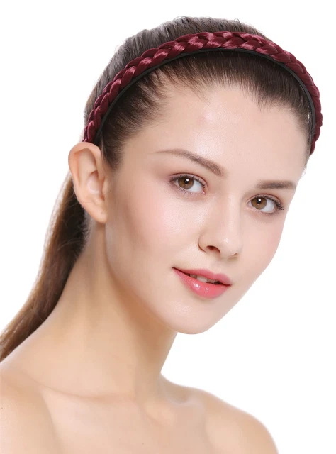 Bandeau Tressé En Velours Bordeaux Pour Dirndl - Serre-Tête Traditionnel Antidérapant Pour Femmes Et Filles