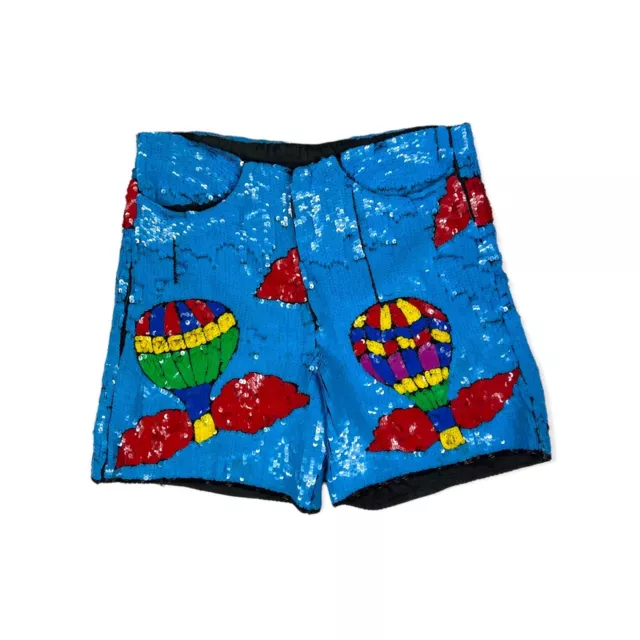 Pinky Creations Vintage Sequin Hot Air Balloon Shorts Made in India M
