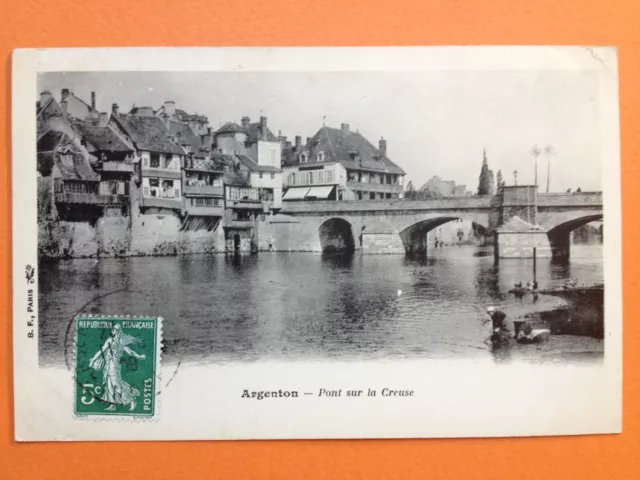 cpa 36 - ARGENTON sur CREUSE Indre PONT sur la CREUSE Lavandière