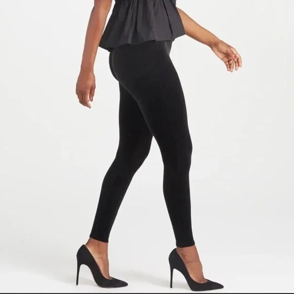 SPANX shapewear velvet high waist leggings Pants Black L XL £43.49