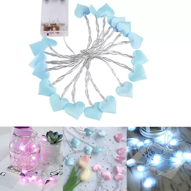 LED Lights Garden Day Valentines for Wedding Party String Love Heart Fairy Light