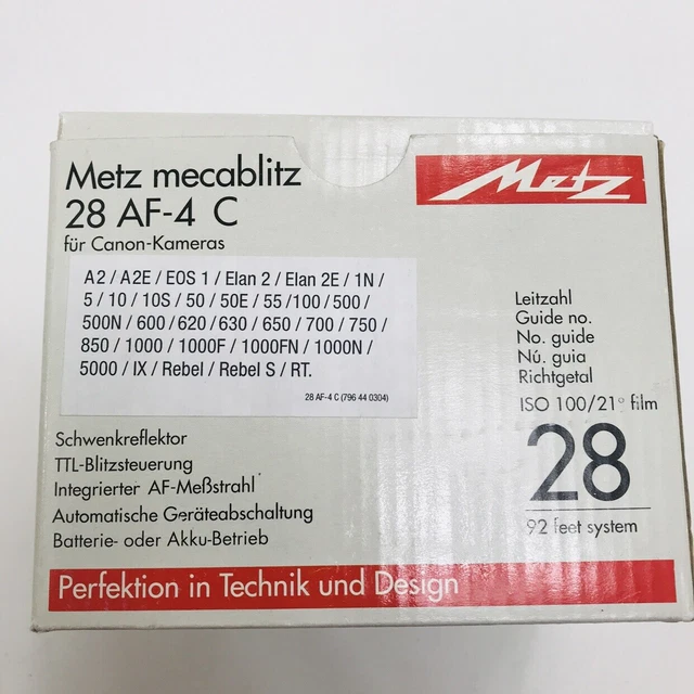 Metz Mecablitz 28AF-4C Flash For Canon Brand New Old Stock Japan 2
