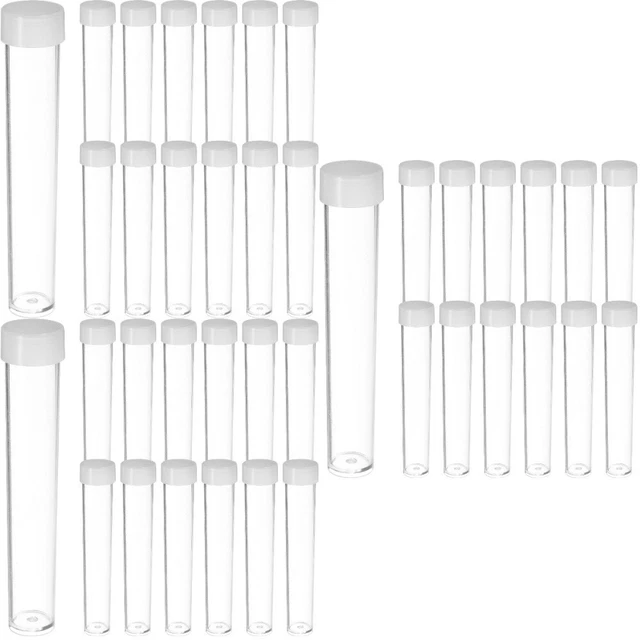 90 pcs Transparent Plastic Small Empty Storage Tubes Bead Container Glitter