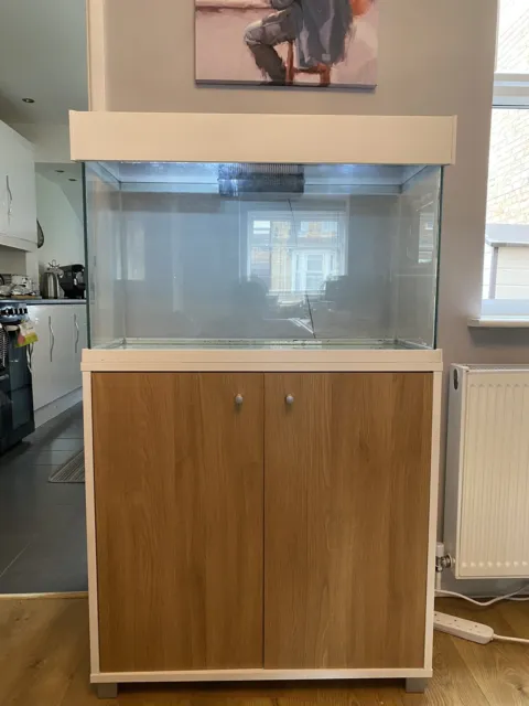 Fluval Accent Fish Tank 90 Litre with lights and Cabinet. With bucket of gravel