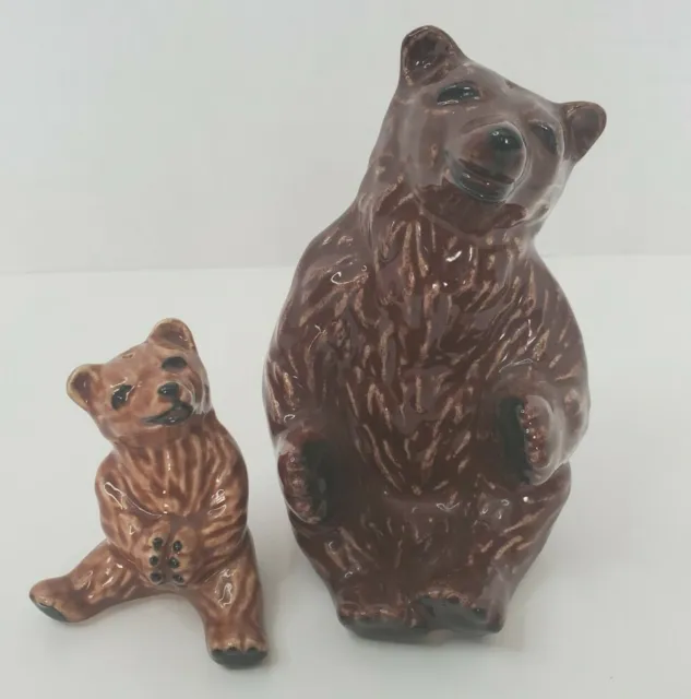 VTG Ceramic Arts Studio Salt And Pepper Shakers Brown Bear Cub Madison Wisconsin