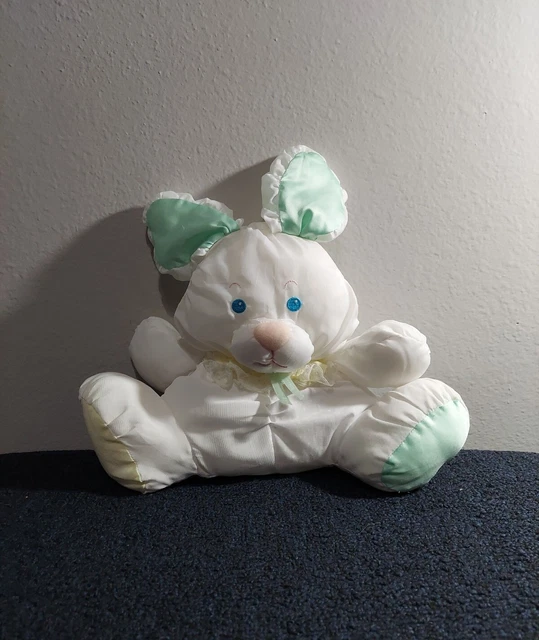 Fisher Price Puffalump Bunny Rabbit Green Blue Teal Pink Vintage 1986