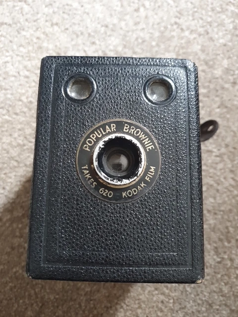 Caja de película vintage 620 popular Brownie Kodak negra