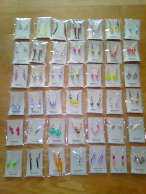 Lot Bijoux 42 paires de Boucles d'Oreilles Made in France pour revendeur