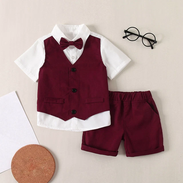 Abito da gentiluomo bambino falso due pezzi camicia set abiti da festa