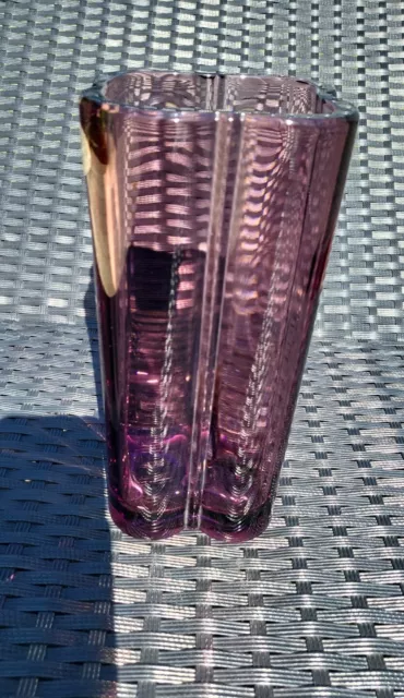 ART DECO SUPERBE VASE ANCIEN  en VERRE AMETHYSTE  2