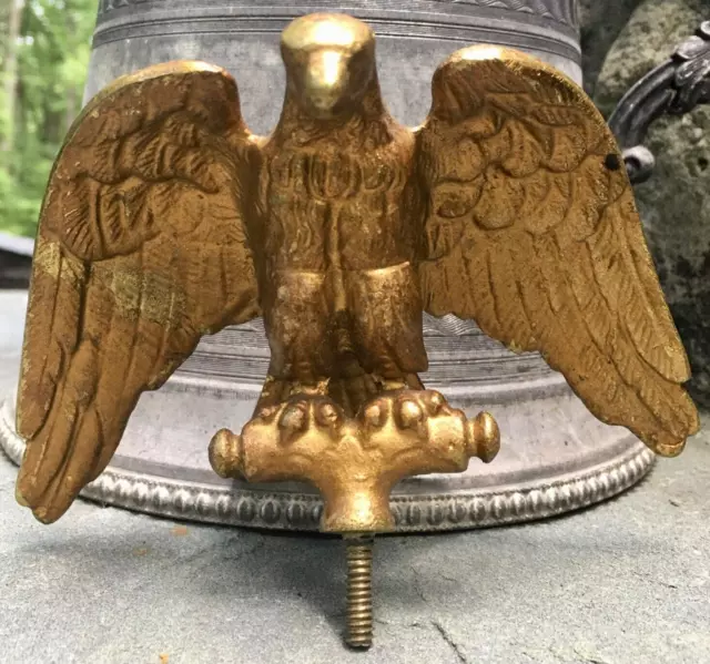 EAGLE Old Finial Flag Pole Topper Ornate Architectural Hardware Element