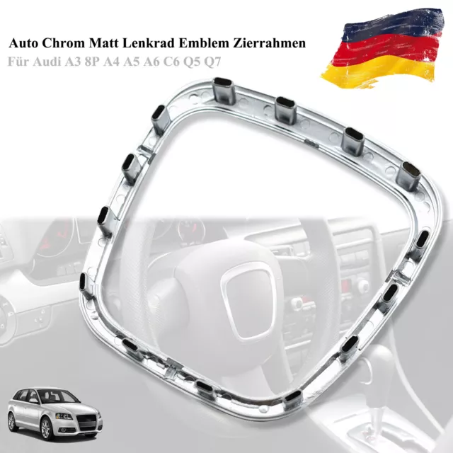 Lenkrad Ring Für Audi A3 8P A4 A5 A6 C6 Q5 Q7 S4 B7 B8 Emblem Ring Airbag Chrome 3