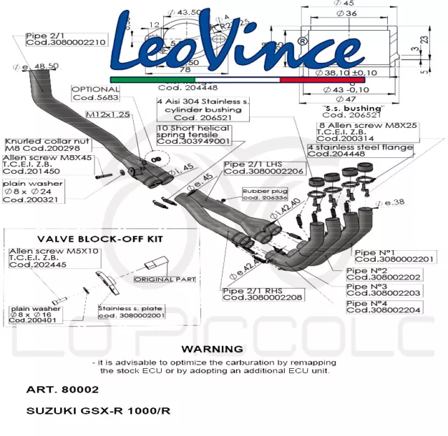 80020 Set Colectores LEOVINCE Honda Crf 1100 L Africa Twin / Adventure 2020