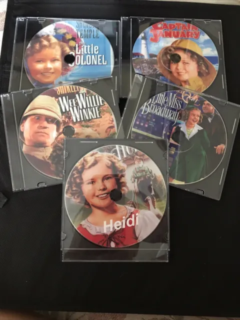 Shirley Temple DVD Lot-Heidi-Wee Willie Winkie-Captn January-Ltl Col-LM Broadway
