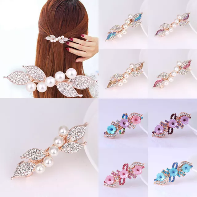 # Cristallo Floreale Forcina Donna Strass Alloy Capelli Clip Per Ragazza Festa -