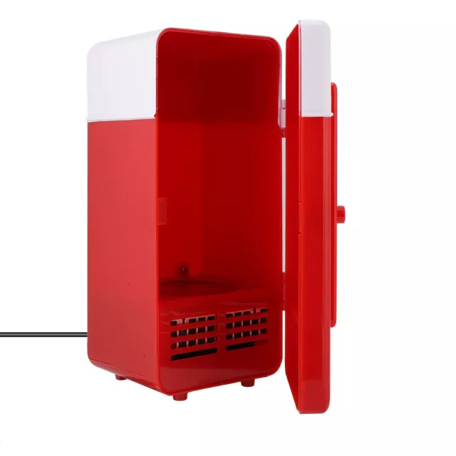 PC USB Mini Refrigerator Fridge Beverage Drink Can Cooler Warmer Red GGM UK