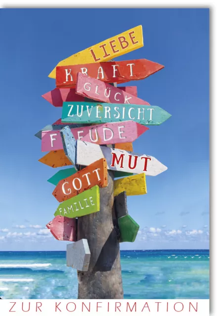 Glückwunschkarte Konfirmation Liebe Kraft Glück Mut Gott
