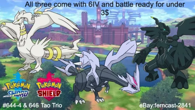 Pokemon Sword & Shield Shiny Kyurem, Zekrom, Reshiram Legendaries