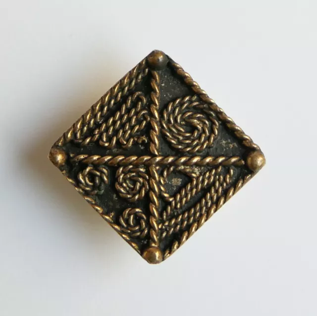 Bouton ancien - Métal - Cuivre - 26 mm - Vintage Button