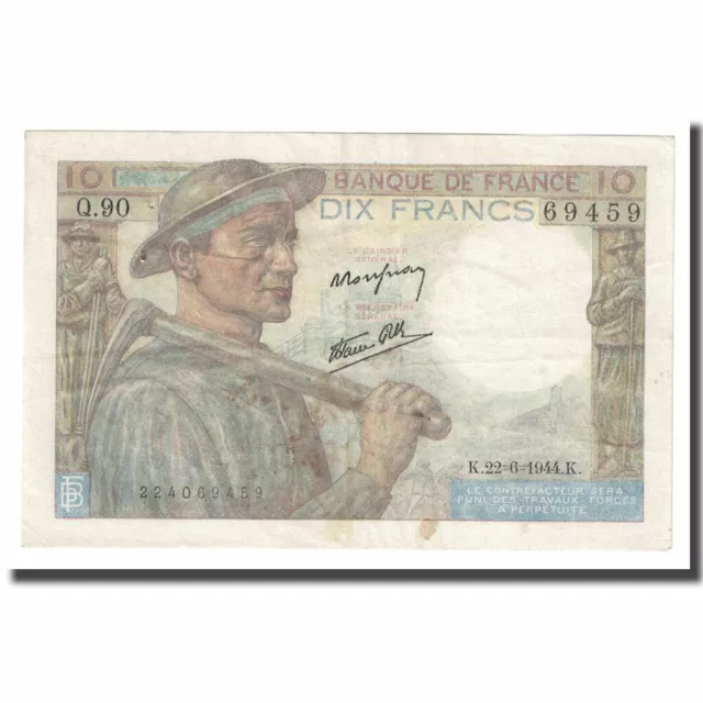 [#645410] France, 10 Francs, Mineur, 1944, 1944-06-22, TTB, Fayette:08.12, KM:99