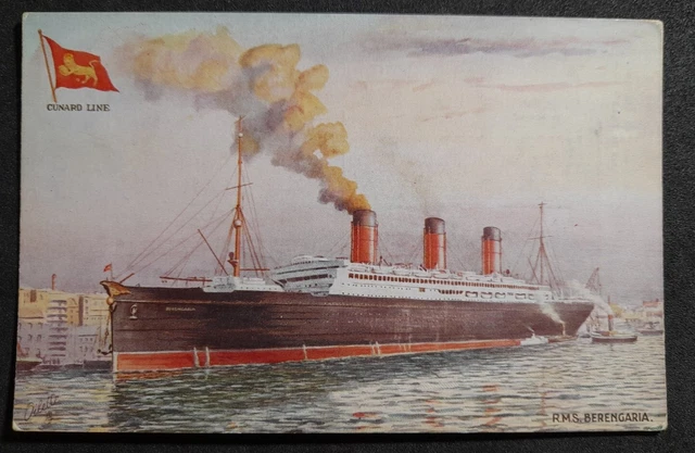 Cunard RMS Berengaria Tucks Celebrated Liners Old Postcard